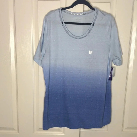 CATHERINES Short Sleeve Ombré Top - Picture 1 of 9